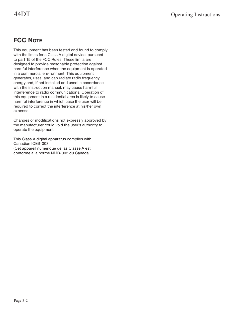 Fcc note, 44dt, Fcc n | GBC 44DT User Manual | Page 10 / 36