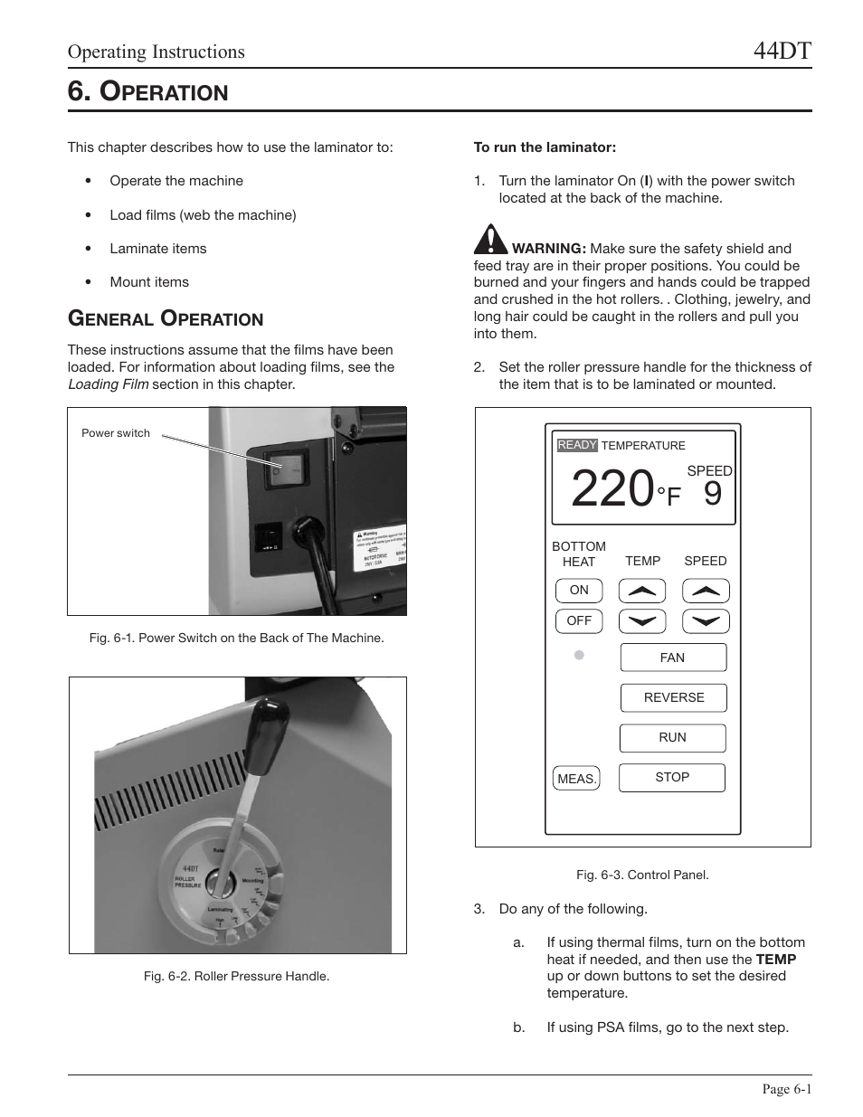 Operation, General operation, 44dt | Peration, Operating instructions | GBC 44DT User Manual | Page 17 / 36