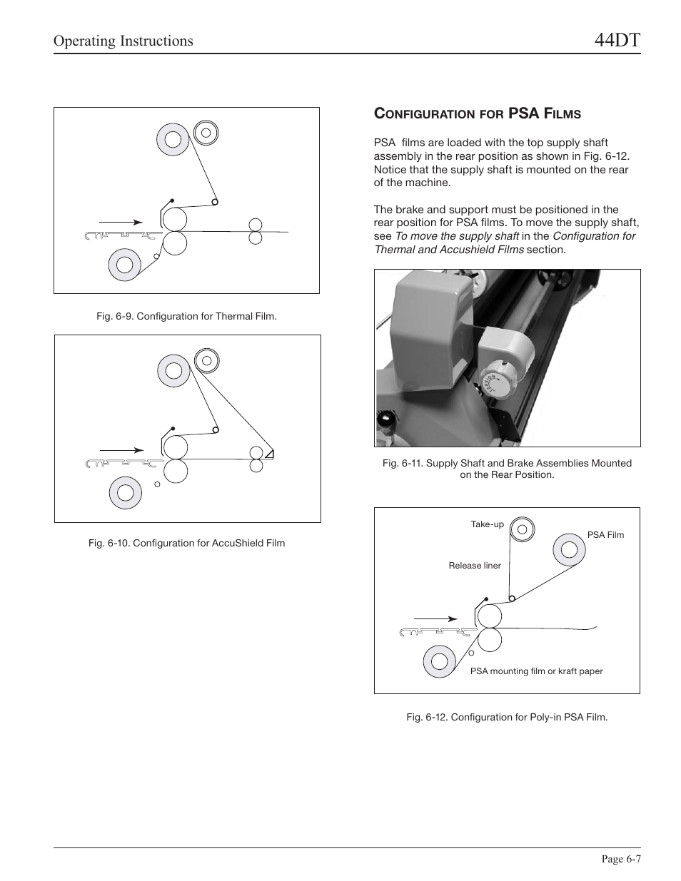 Configuration for psa films, Conﬁguration for psa films, 44dt | Operating instructions, Psa f | GBC 44DT User Manual | Page 23 / 36