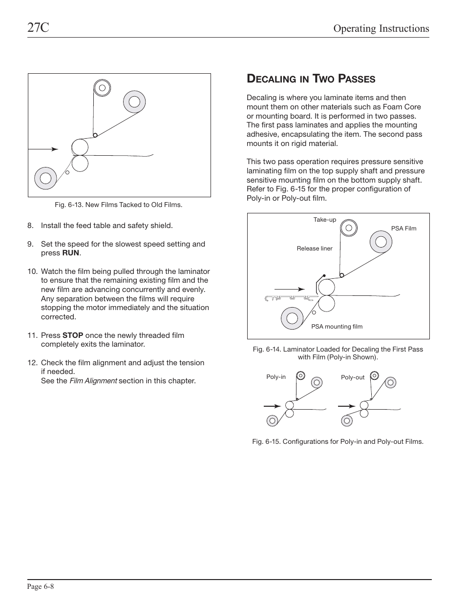 Decaling in two passes, Operating instructions | GBC 27C User Manual | Page 24 / 32