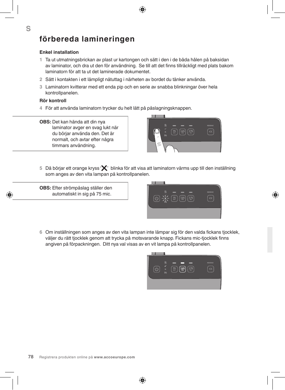 Förbereda lamineringen | GBC 3100L EU Fusion User Manual | Page 78 / 108