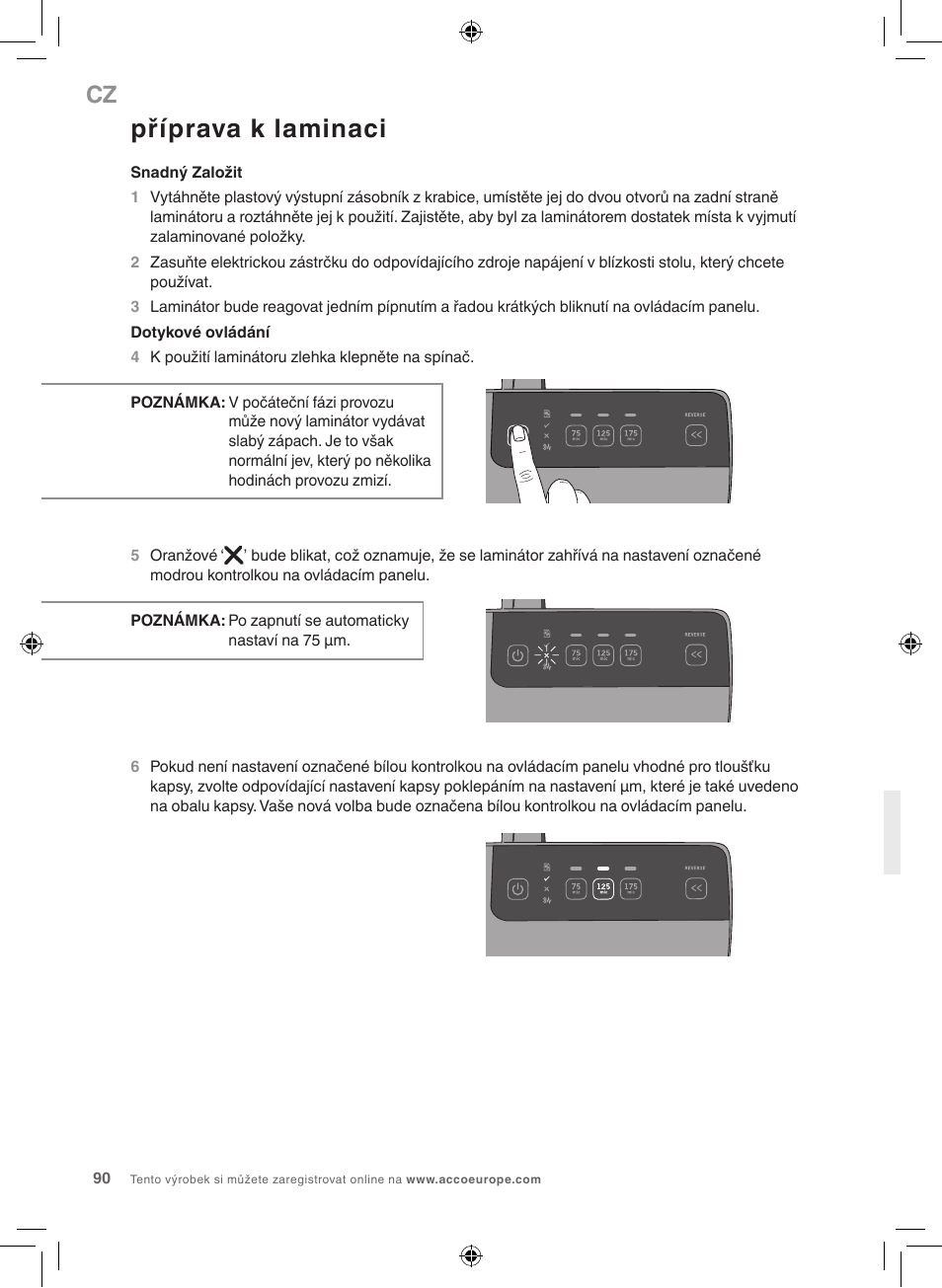 Příprava k laminaci | GBC 3100L EU Fusion User Manual | Page 90 / 108
