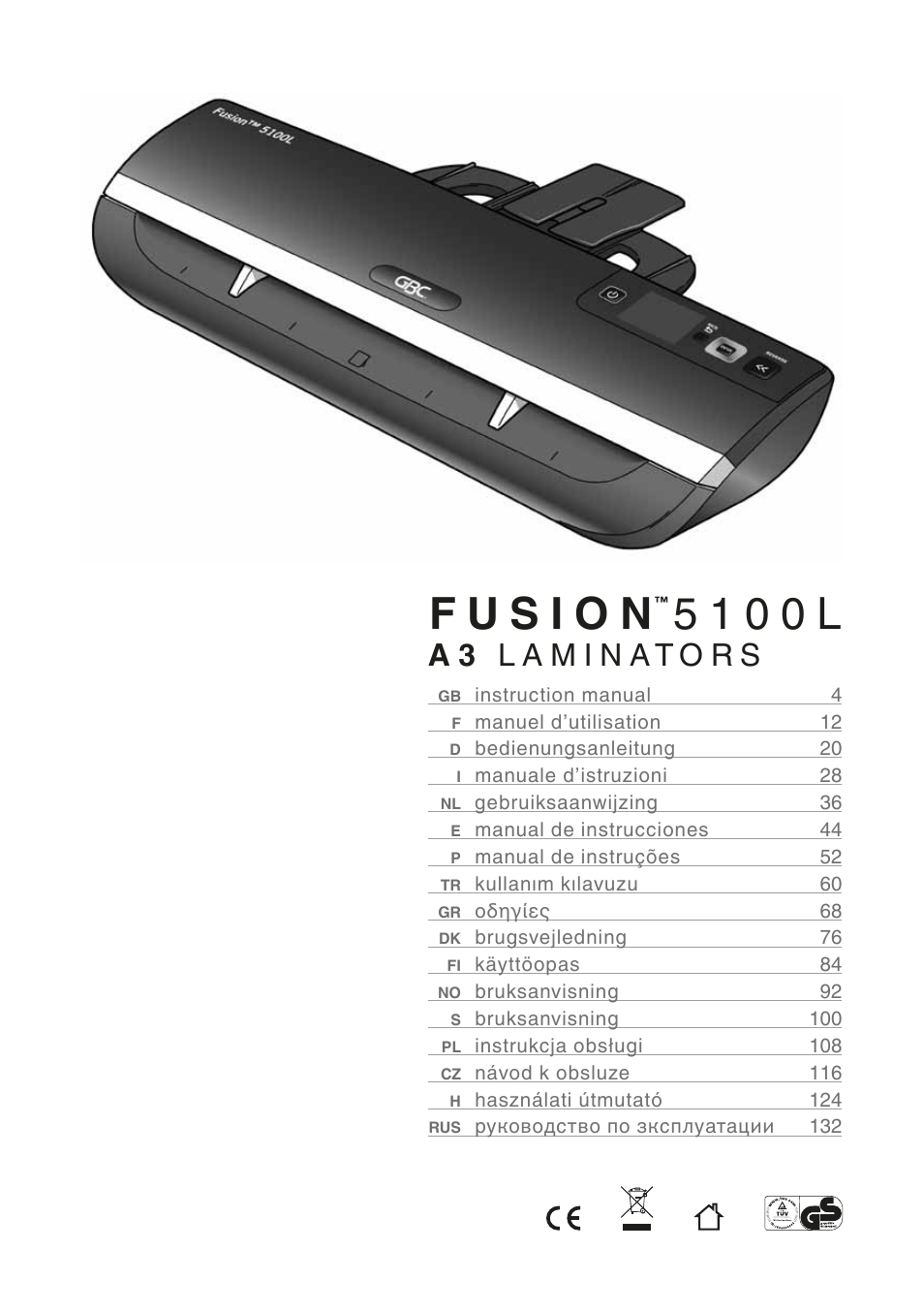 5 1 0 0 l | GBC 5100L Fusion Swingline User Manual | Page 3 / 12