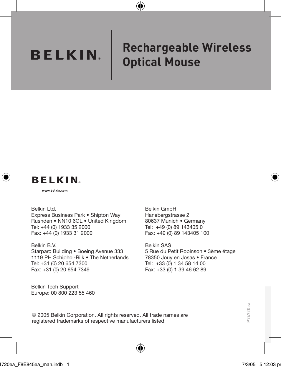 Belkin F8E845ea User Manual | 100 pages