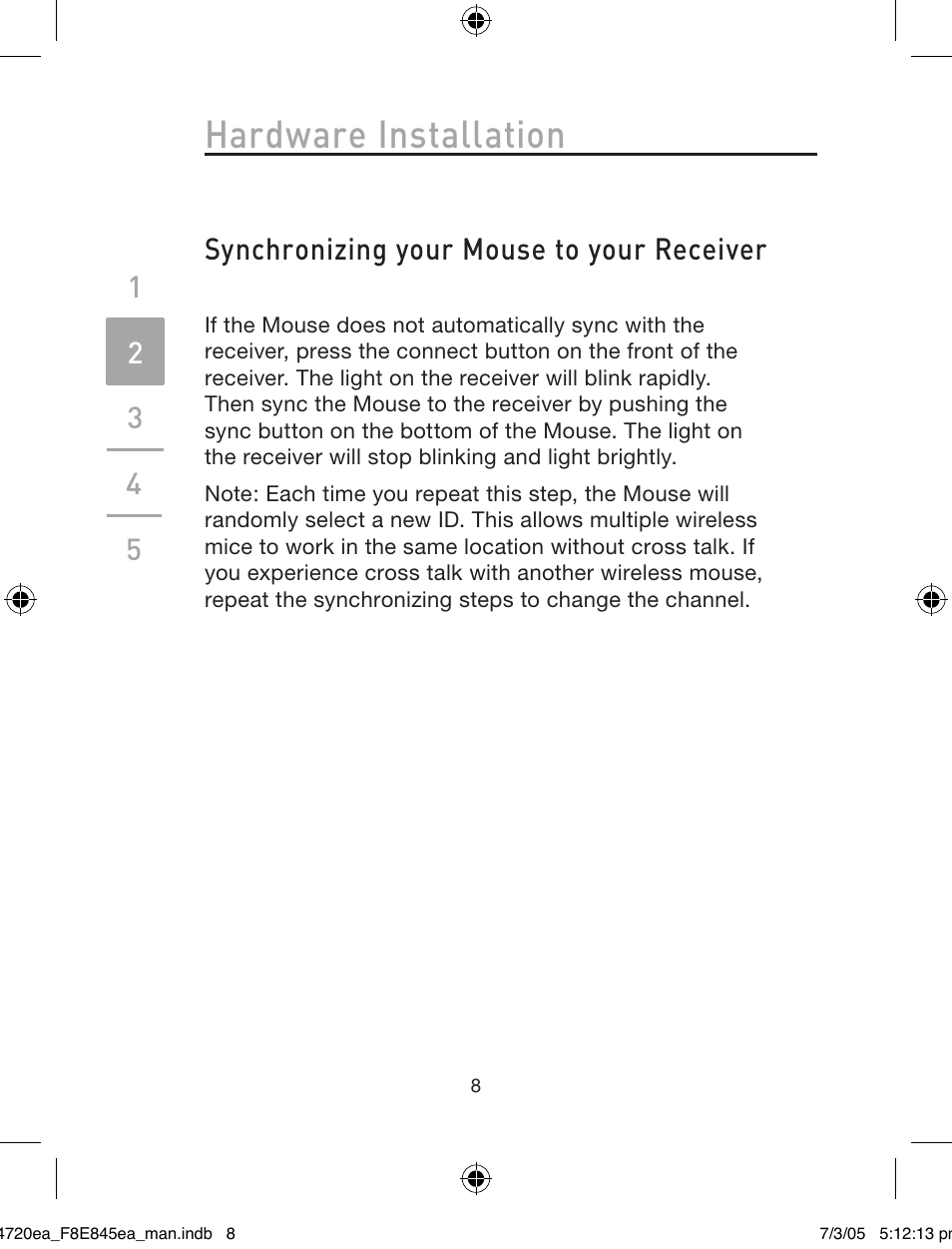 Hardware installation | Belkin F8E845ea User Manual | Page 12 / 100