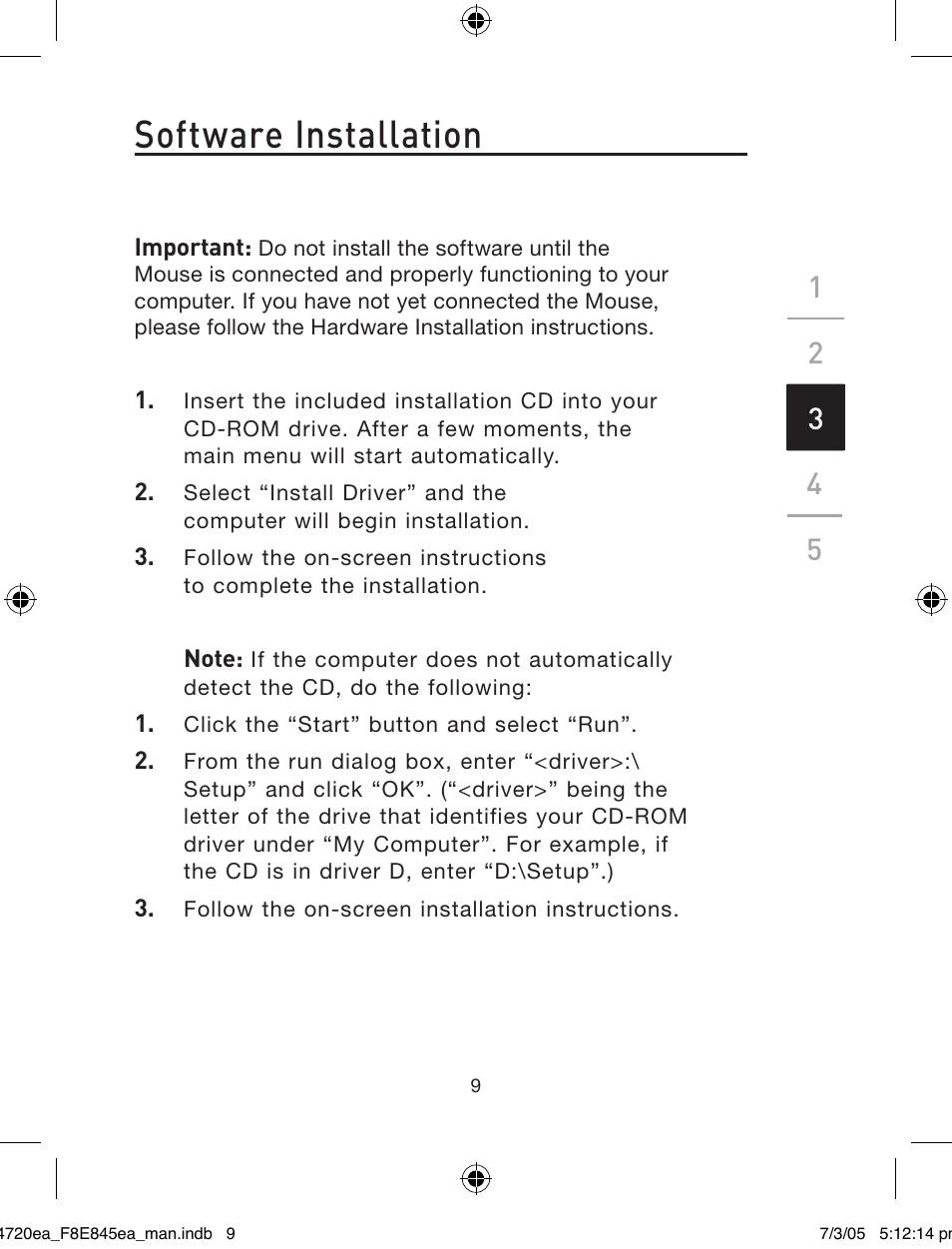 Software installation | Belkin F8E845ea User Manual | Page 13 / 100
