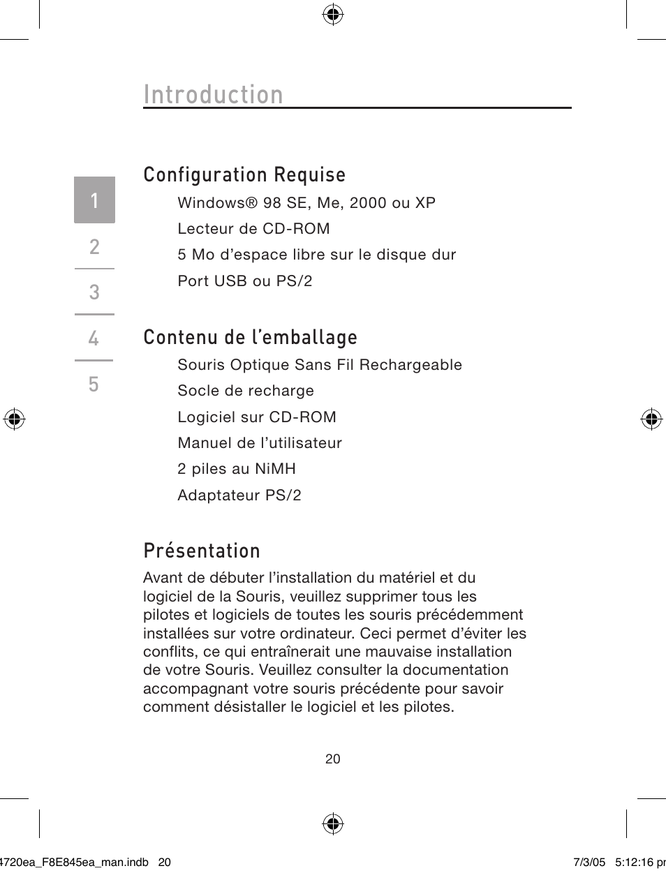 Introduction, Configuration requise, Contenu de l’emballage | Présentation | Belkin F8E845ea User Manual | Page 24 / 100