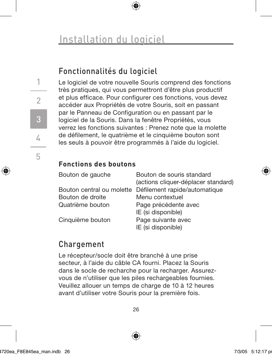 Installation du logiciel, Fonctionnalités du logiciel, Chargement | Belkin F8E845ea User Manual | Page 30 / 100