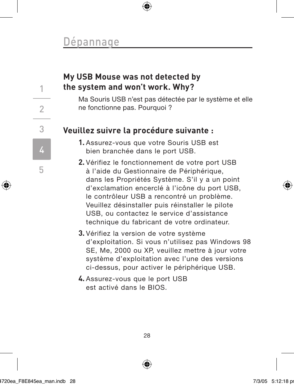 Dépannage | Belkin F8E845ea User Manual | Page 32 / 100