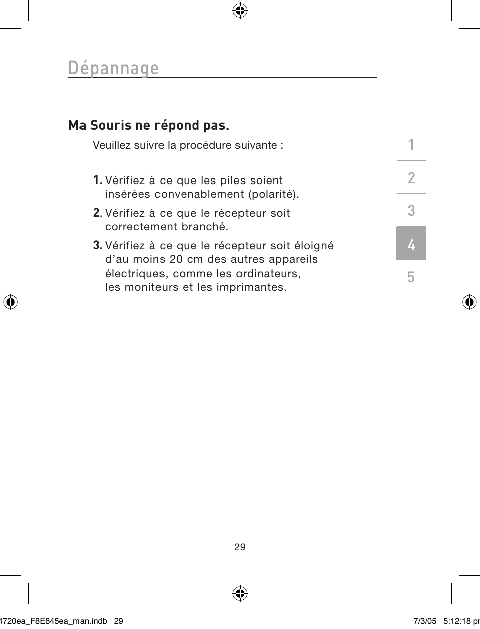 Dépannage | Belkin F8E845ea User Manual | Page 33 / 100