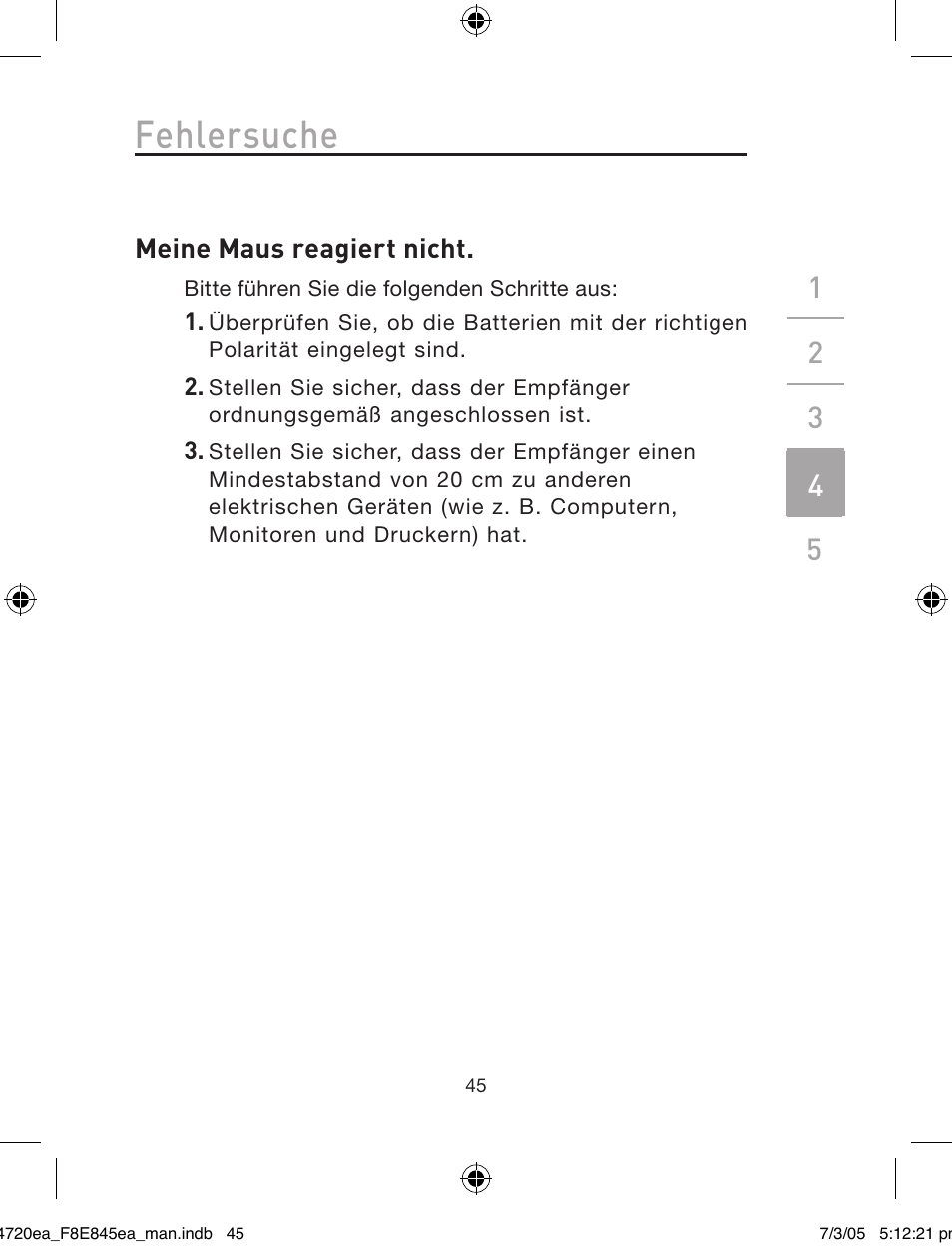 Fehlersuche | Belkin F8E845ea User Manual | Page 49 / 100