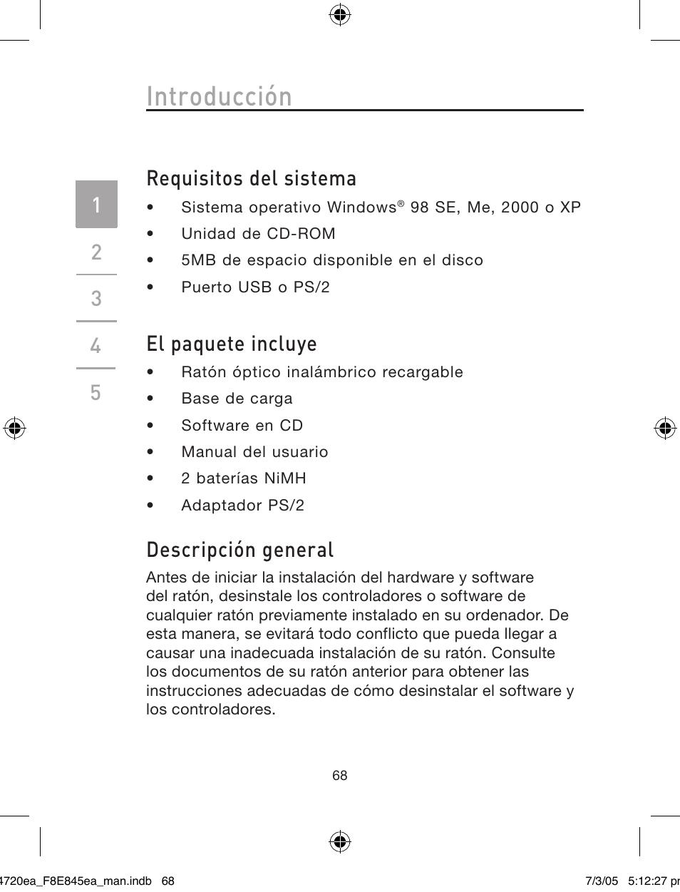 Introducción, Requisitos del sistema, El paquete incluye | Descripción general | Belkin F8E845ea User Manual | Page 72 / 100