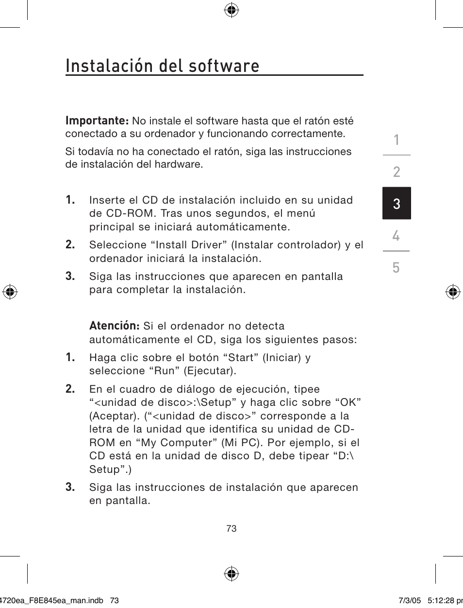 Instalación del software | Belkin F8E845ea User Manual | Page 77 / 100