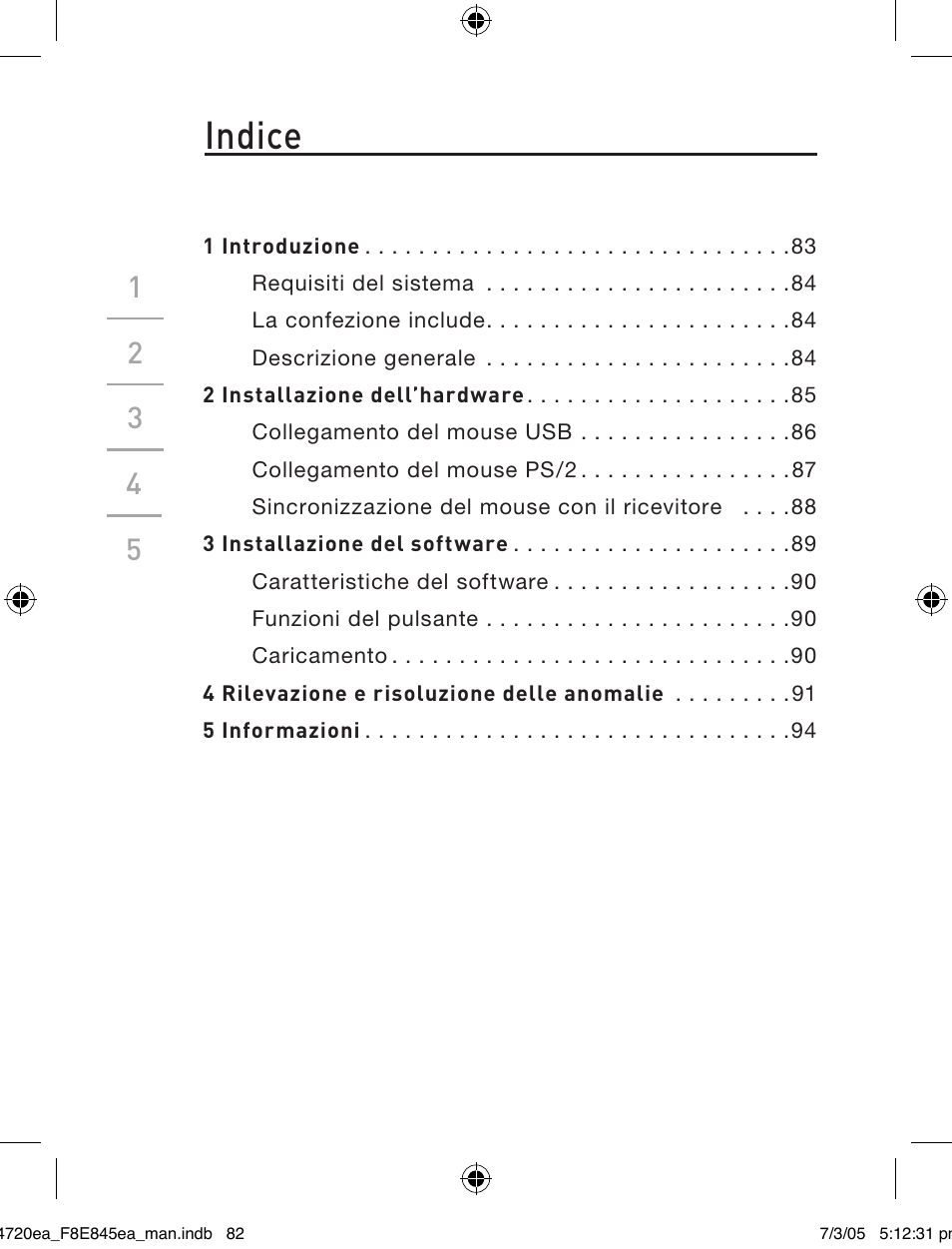 Indice | Belkin F8E845ea User Manual | Page 86 / 100