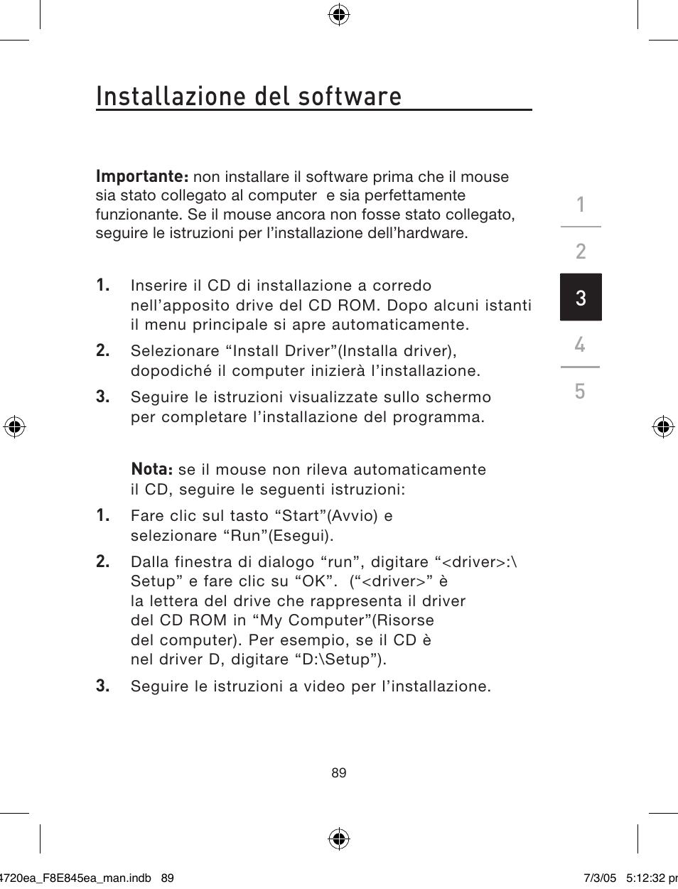 Installazione del software | Belkin F8E845ea User Manual | Page 93 / 100