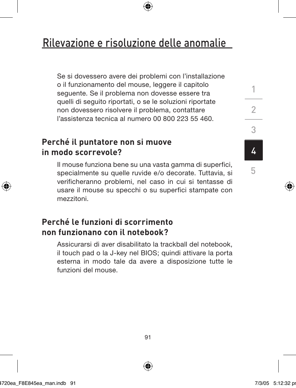 Rilevazione e risoluzione delle anomalie | Belkin F8E845ea User Manual | Page 95 / 100