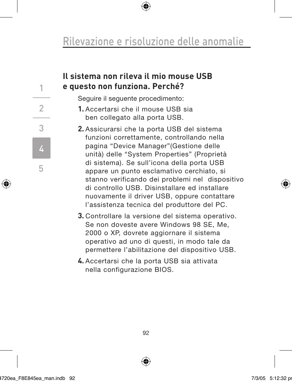 Rilevazione e risoluzione delle anomalie | Belkin F8E845ea User Manual | Page 96 / 100