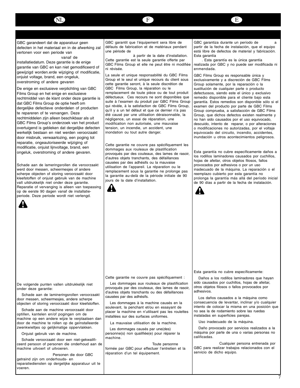 Nl f e | GBC 65-1 Ultima User Manual | Page 10 / 75