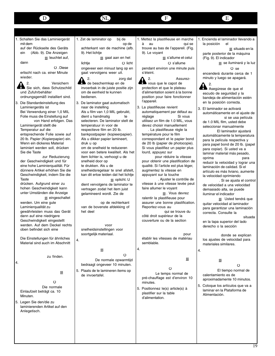 Dnl f e | GBC 65-1 Ultima User Manual | Page 22 / 75