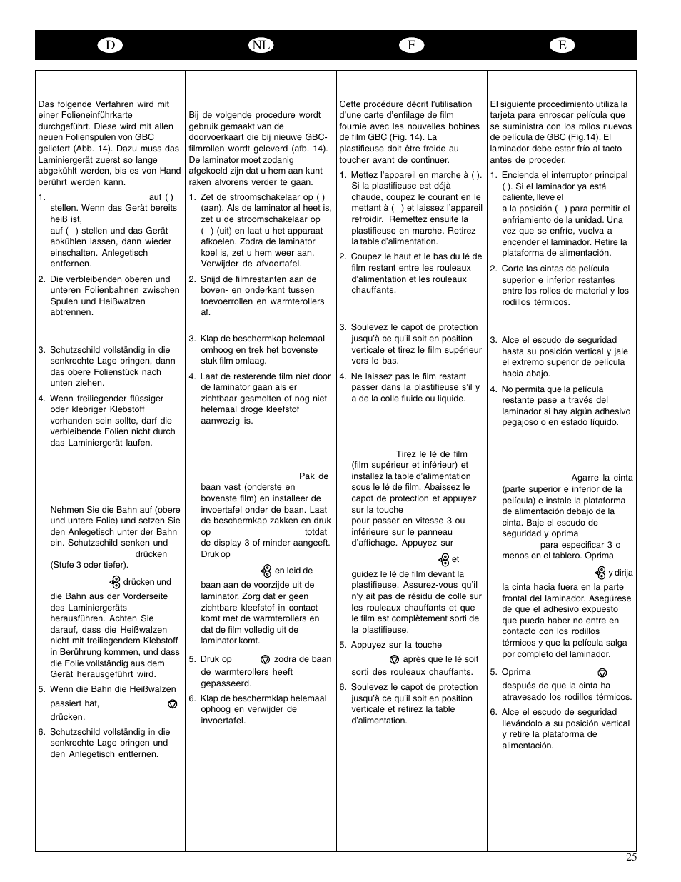 Dnl f e | GBC 65-1 Ultima User Manual | Page 28 / 75