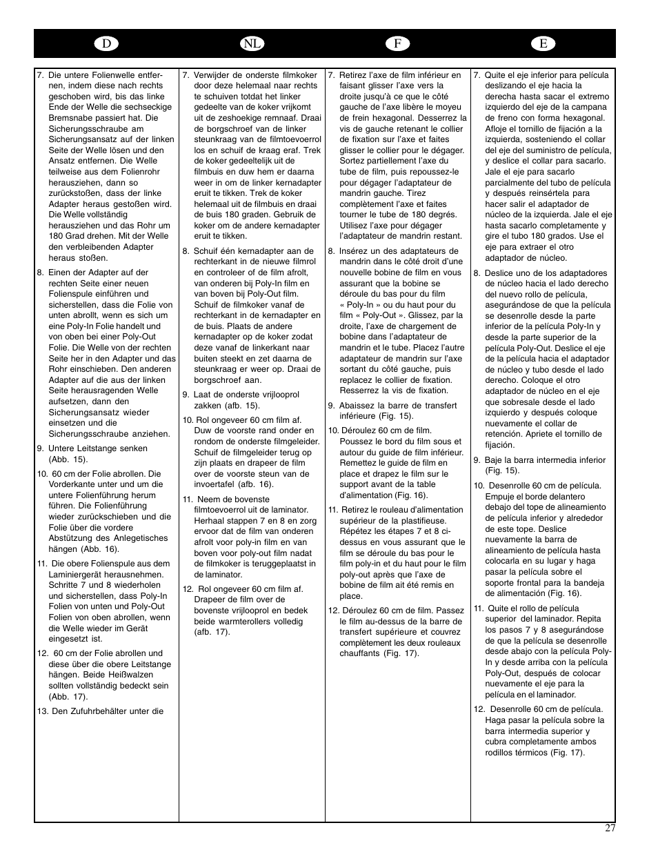 Dnl f e | GBC 65-1 Ultima User Manual | Page 30 / 75