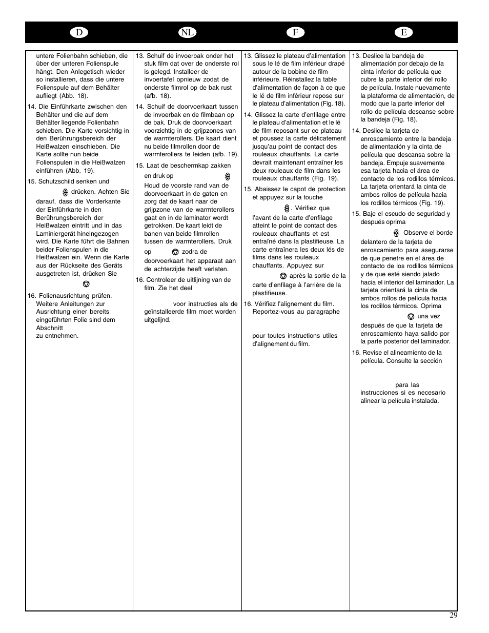 Dnl f e | GBC 65-1 Ultima User Manual | Page 32 / 75