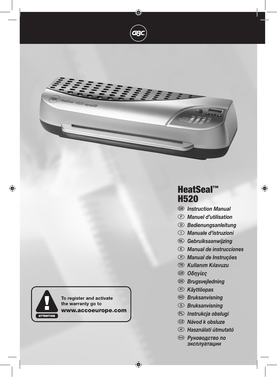 GBC H520 User Manual | 38 pages