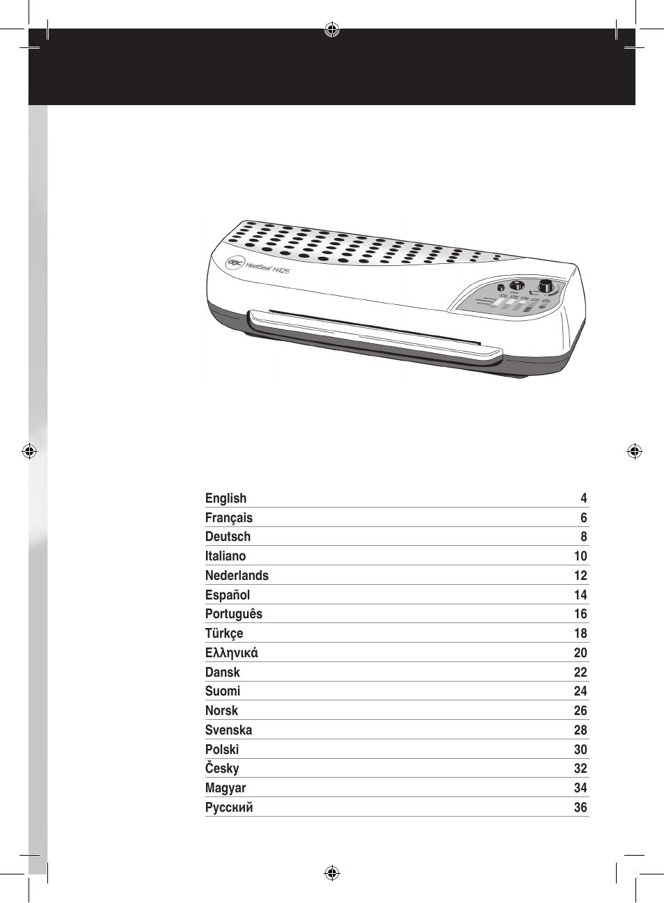 GBC H425 User Manual | Page 2 / 38