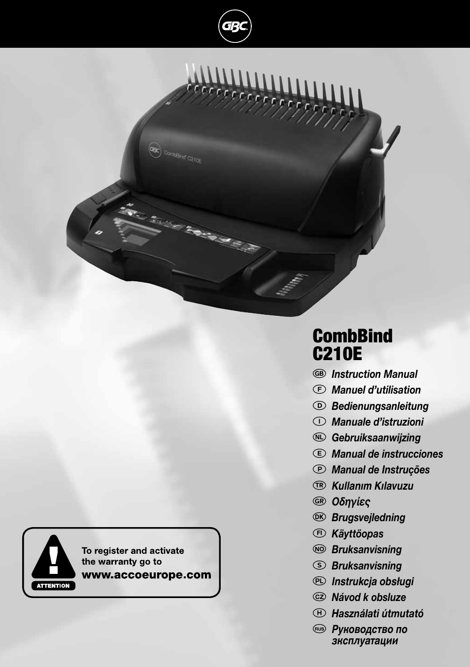 GBC C210E User Manual | 38 pages