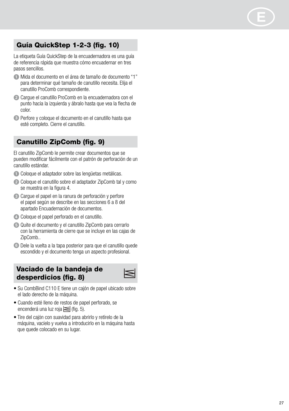 GBC C110 E User Manual | Page 27 / 74