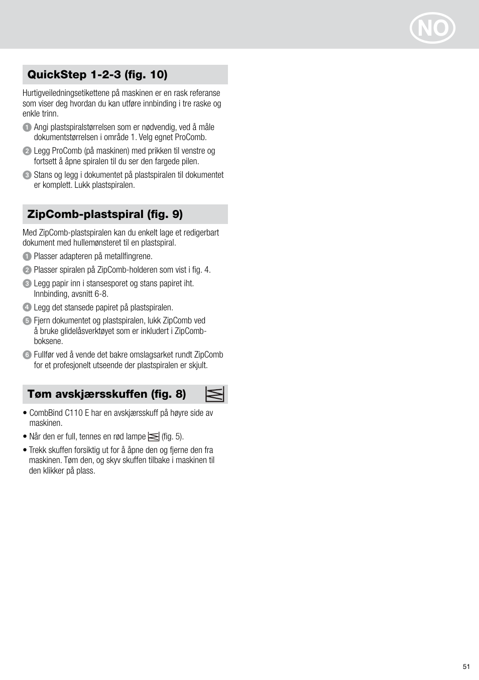 GBC C110 E User Manual | Page 51 / 74