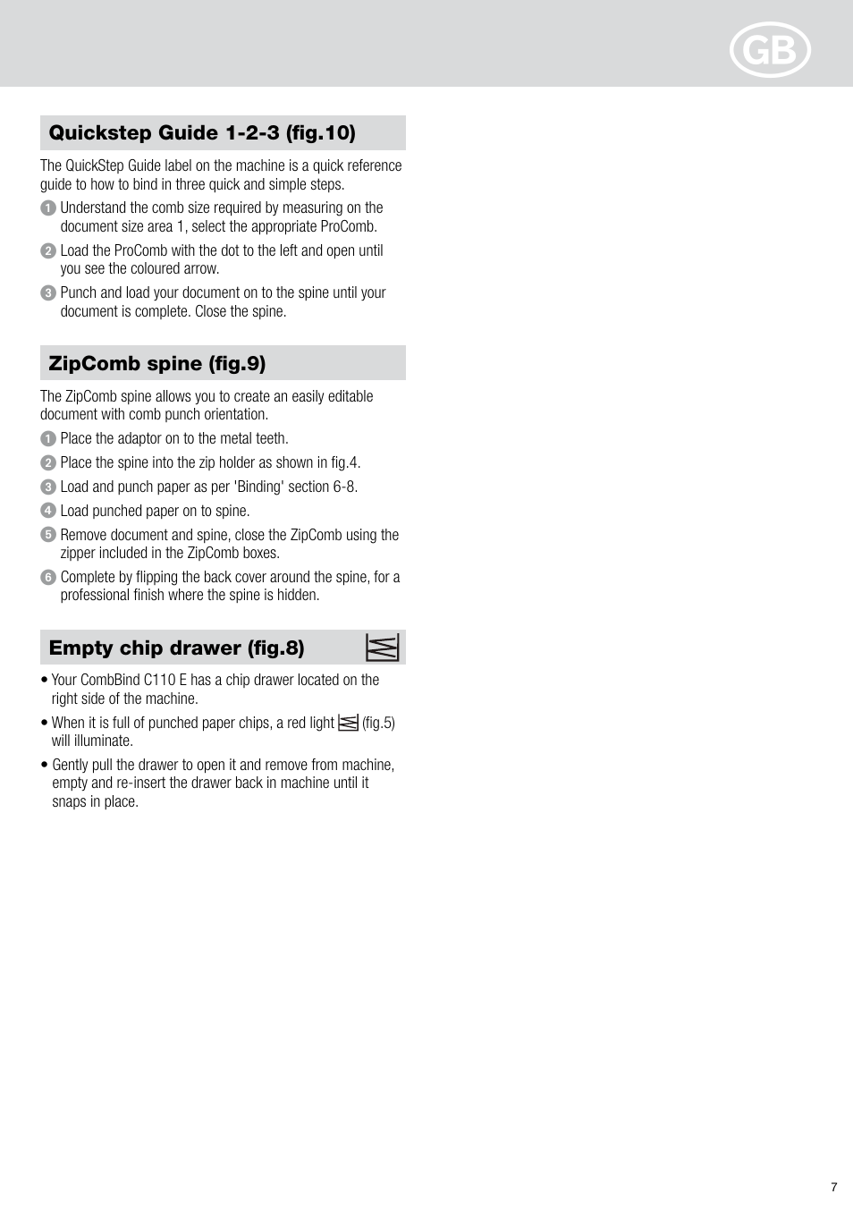 GBC C110 E User Manual | Page 7 / 74