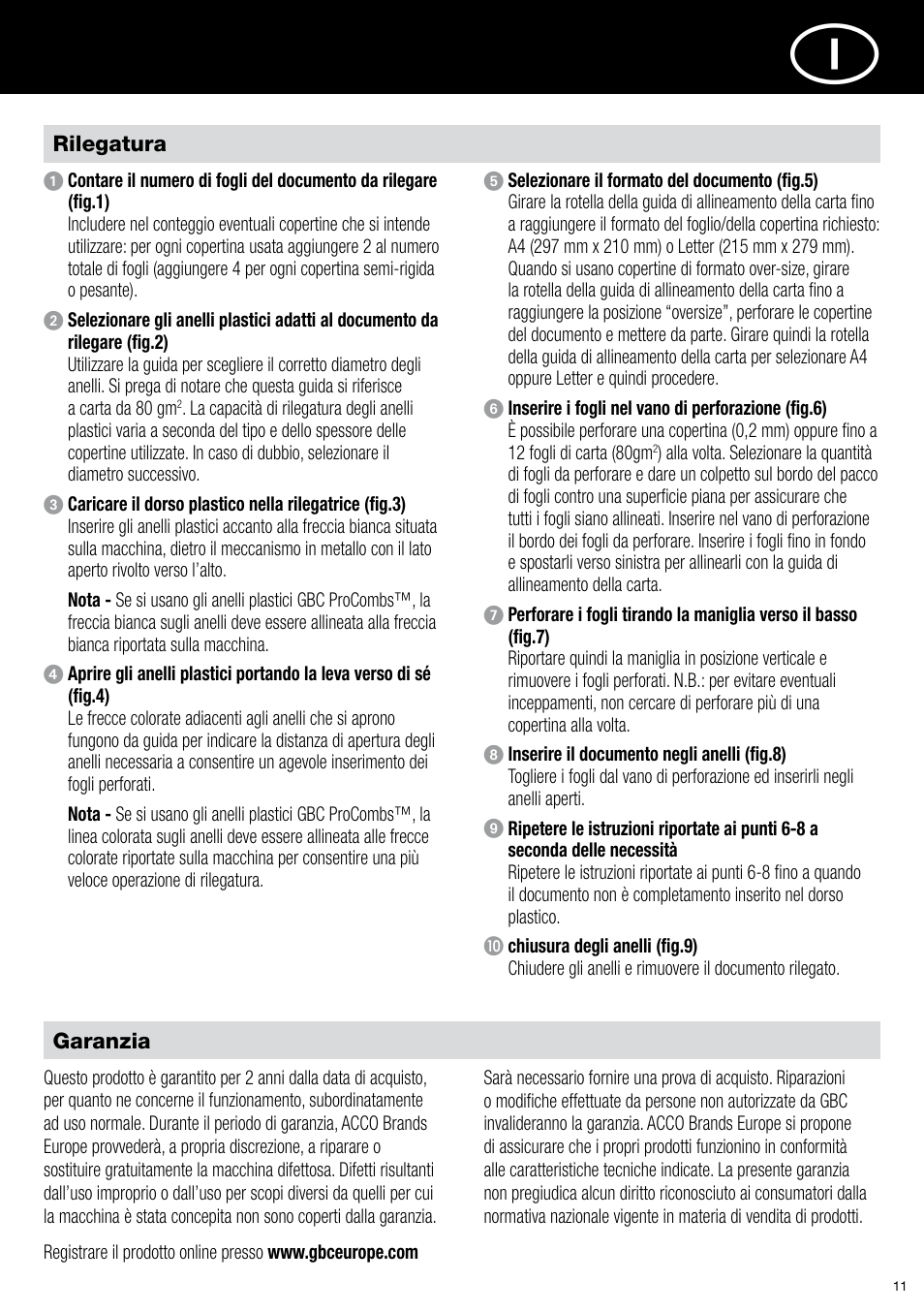 GBC C12 User Manual | Page 11 / 40