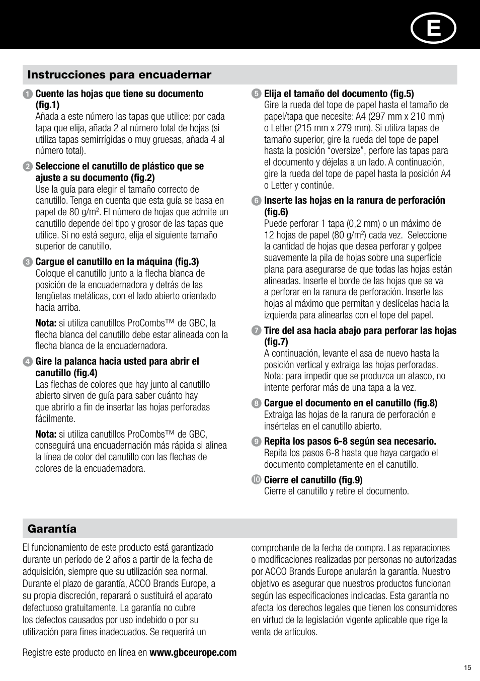 GBC C12 User Manual | Page 15 / 40