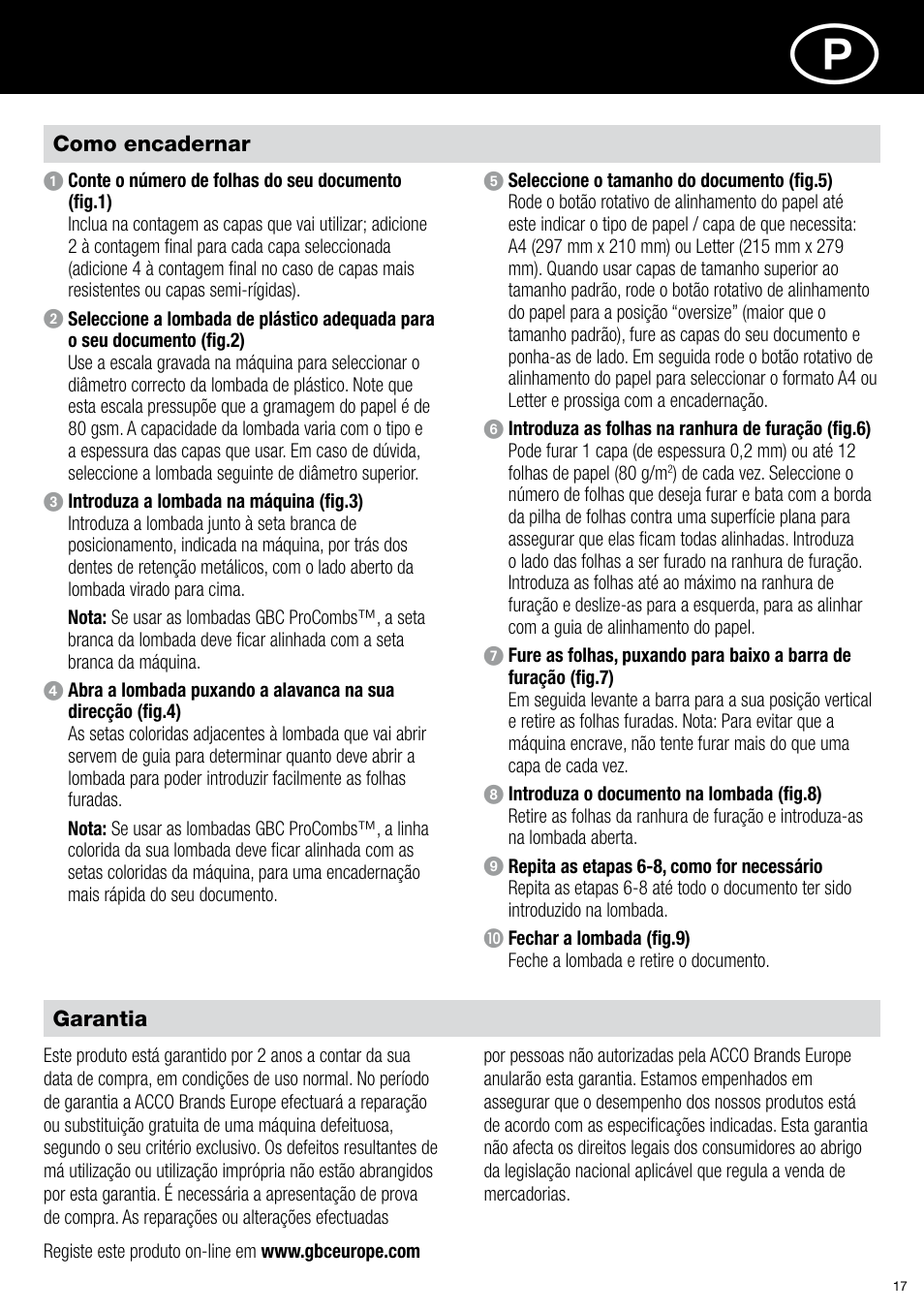 GBC C12 User Manual | Page 17 / 40