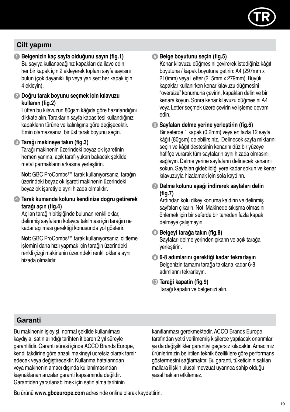 GBC C12 User Manual | Page 19 / 40