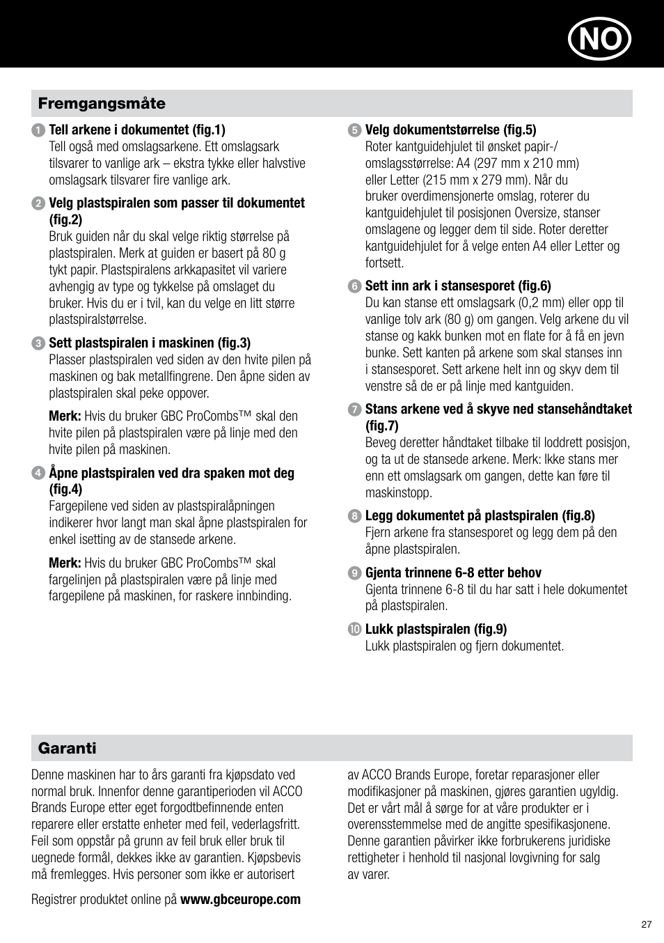 GBC C12 User Manual | Page 27 / 40