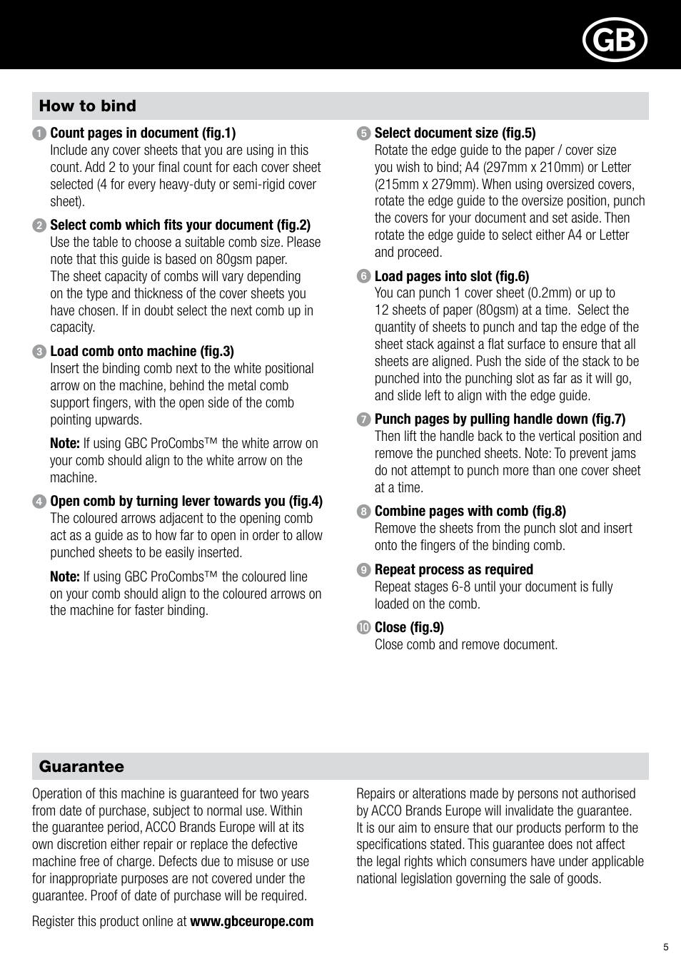 GBC C12 User Manual | Page 5 / 40