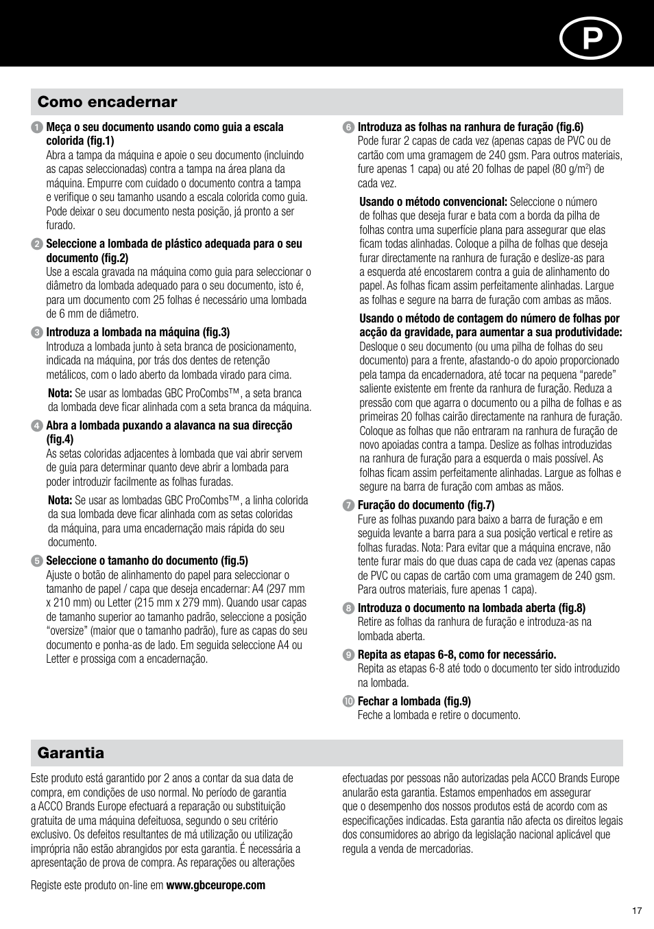 GBC C20 User Manual | Page 17 / 40
