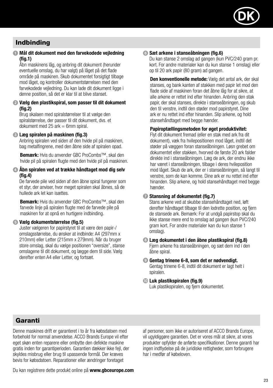 GBC C20 User Manual | Page 23 / 40