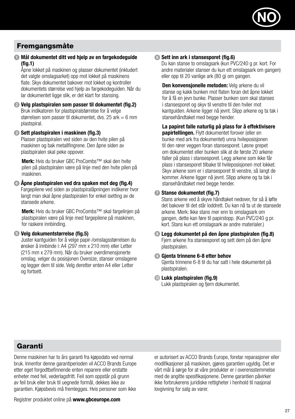 GBC C20 User Manual | Page 27 / 40