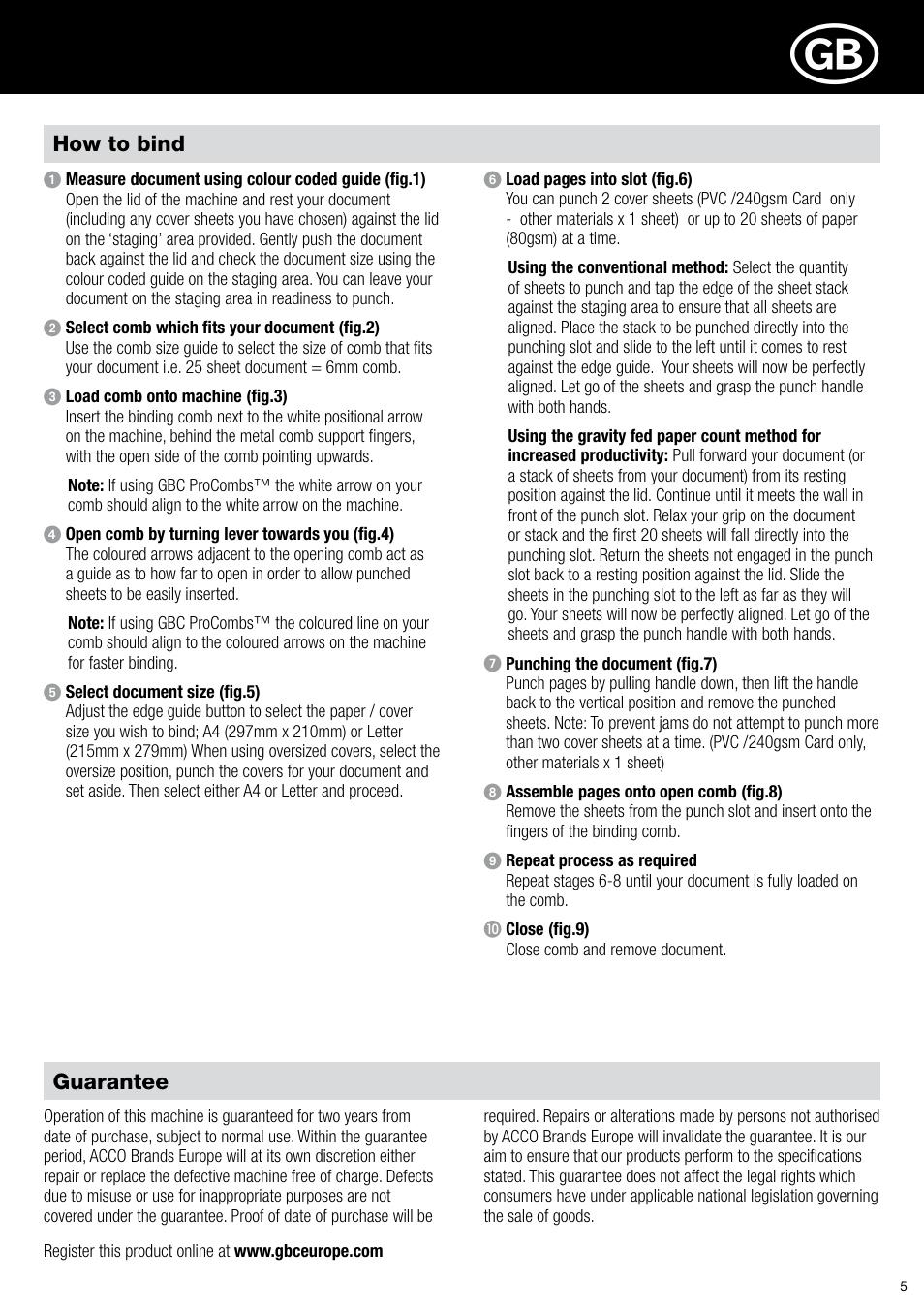 GBC C20 User Manual | Page 5 / 40