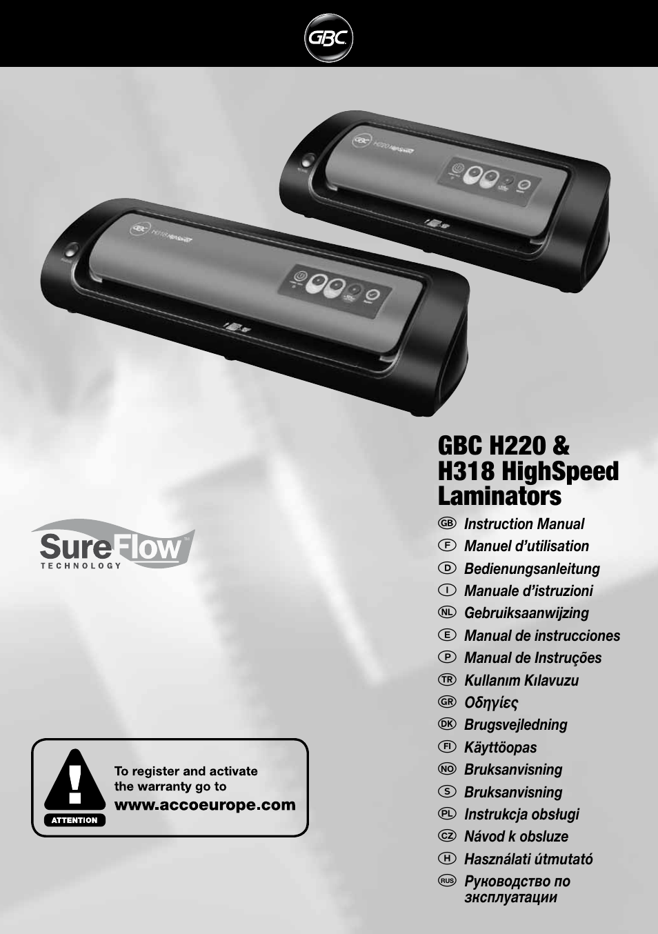 GBC H318 User Manual | 38 pages