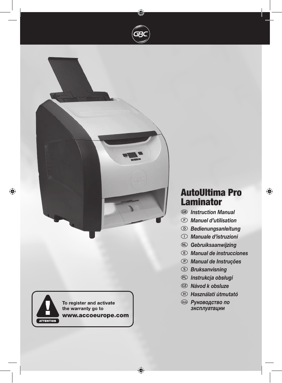 GBC AutoUltima Pro Laminator User Manual | 150 pages