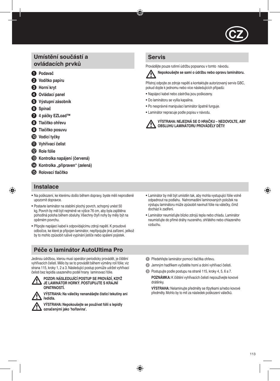 M m m | GBC AutoUltima Pro Laminator User Manual | Page 113 / 150