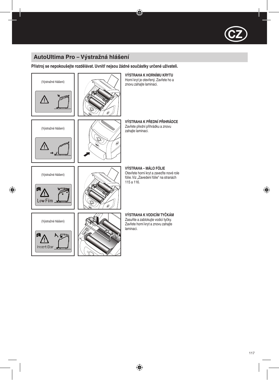 GBC AutoUltima Pro Laminator User Manual | Page 117 / 150