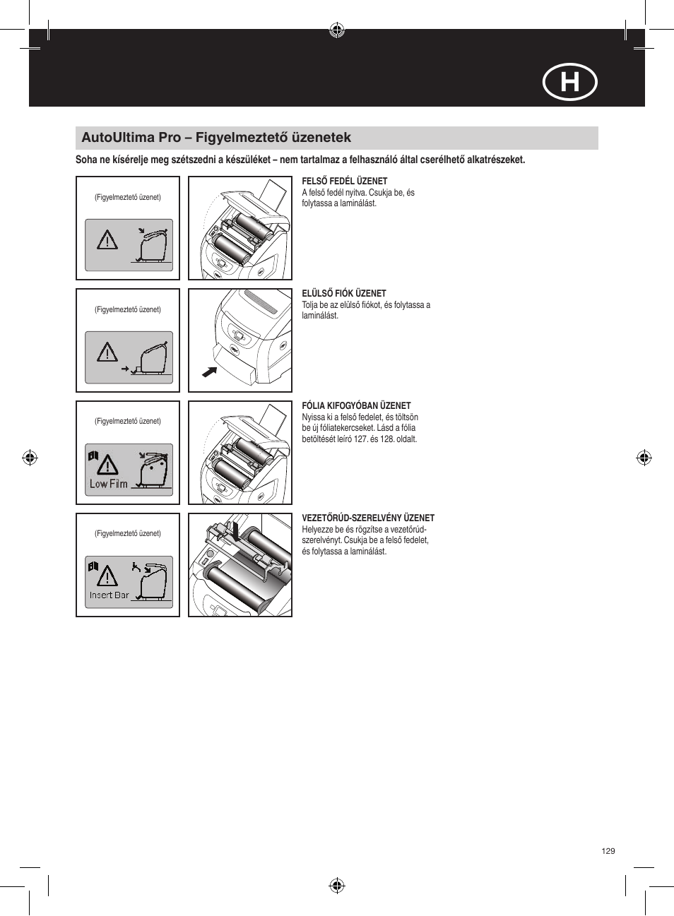 GBC AutoUltima Pro Laminator User Manual | Page 129 / 150