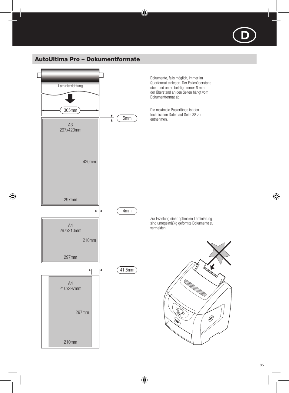 GBC AutoUltima Pro Laminator User Manual | Page 35 / 150