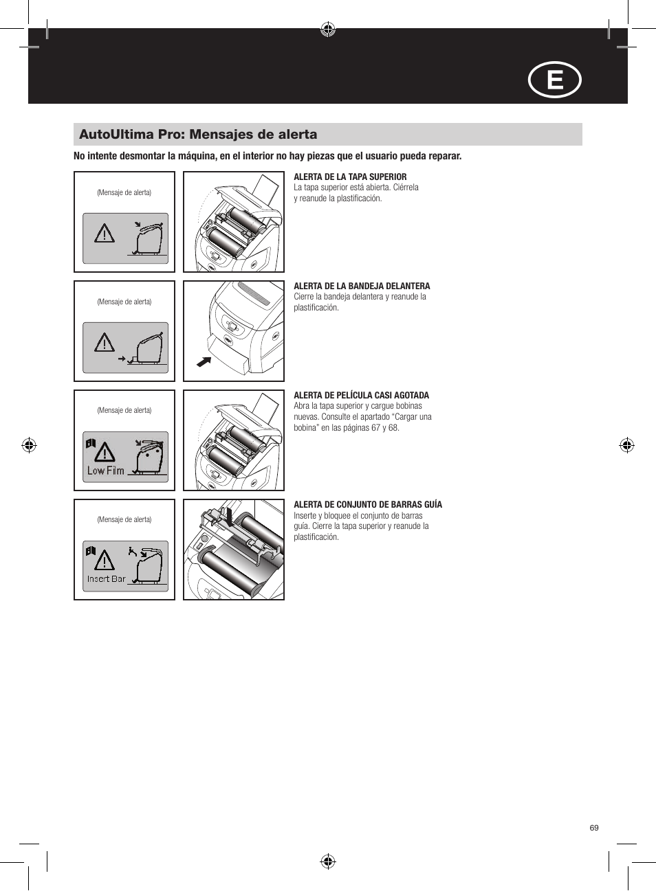 GBC AutoUltima Pro Laminator User Manual | Page 69 / 150