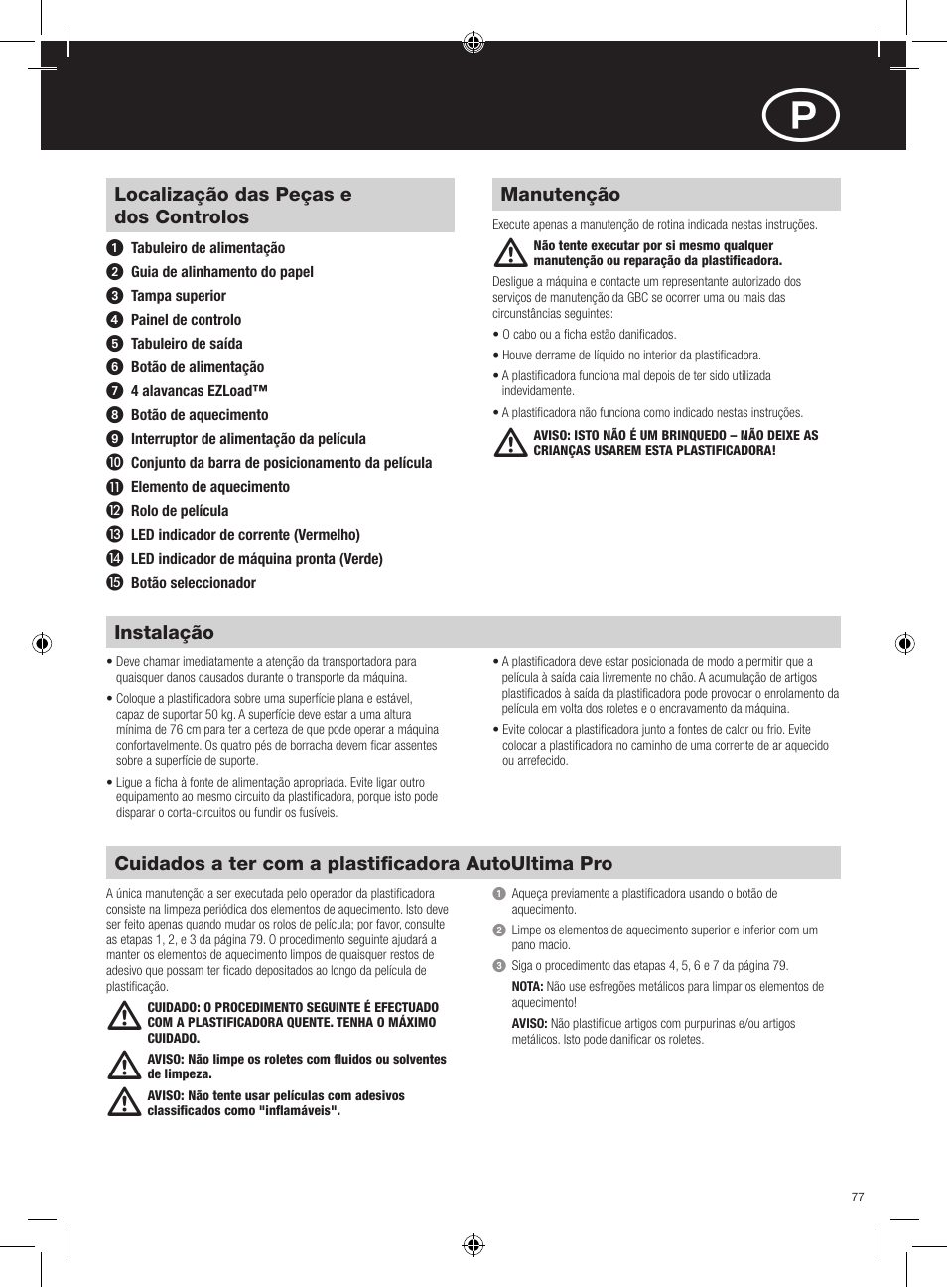M m m | GBC AutoUltima Pro Laminator User Manual | Page 77 / 150